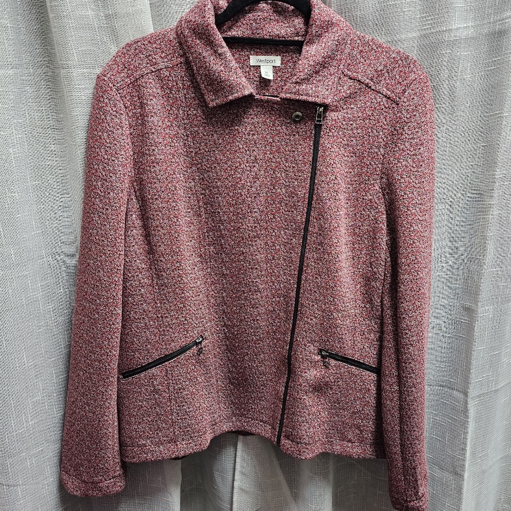 Westport Knit Blazer in Burgundy Multi New With Tags - Picture 7 of 9
